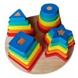 Sortator din lemn cu forme si culori